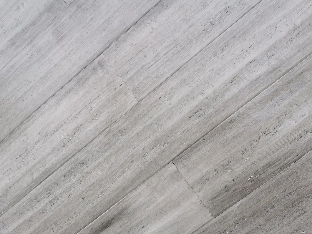 Antique Wirebrushed Surface Handscraped Grey Bamboo Flooring Click Parquet for Indoor