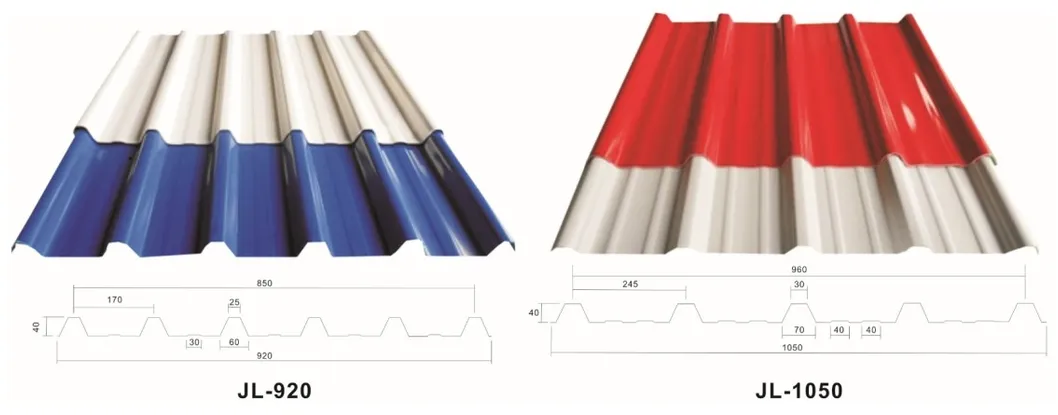 Apvc Corrugated UPVC Trapezoid Plastic Roof Sheet 900-1130mm