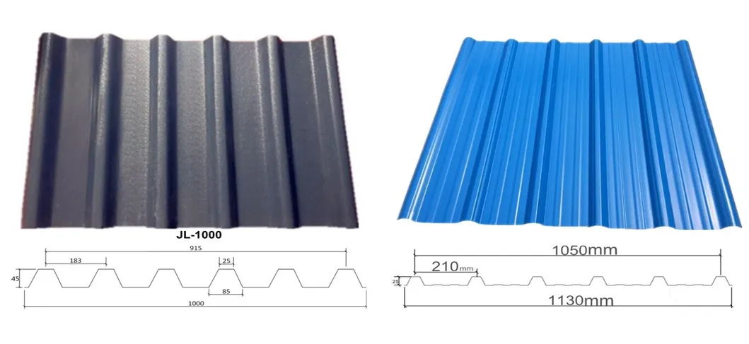 Apvc Corrugated UPVC Trapezoid Plastic Roof Sheet 900-1130mm