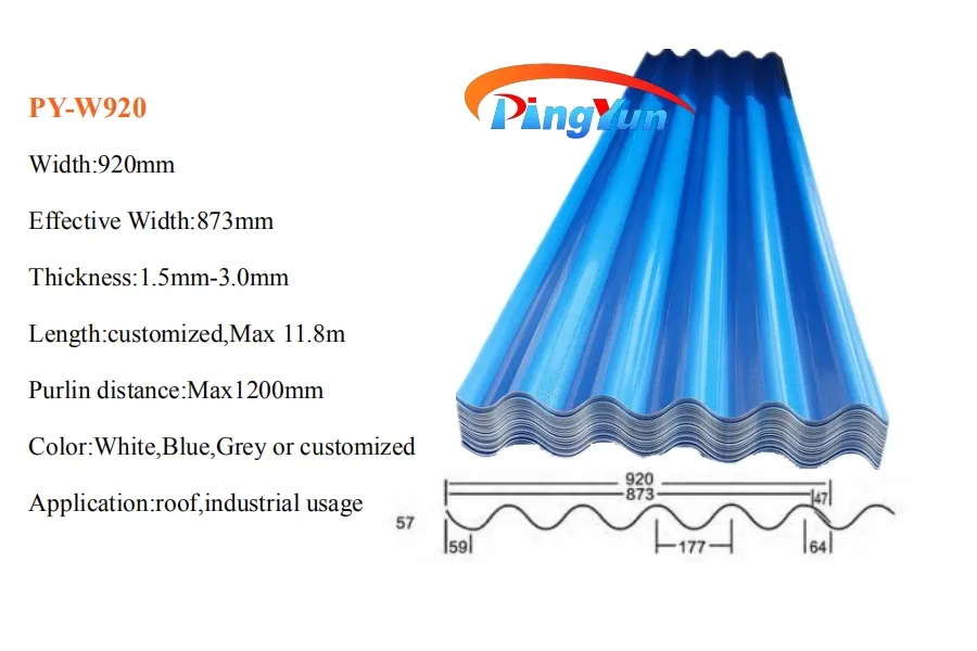 ASA Fadeless Wave Style Waterproof Plastic Roofing Sheet for Shingles