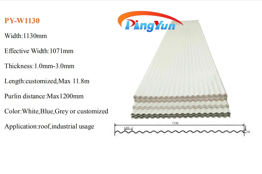 ASA Fadeless Wave Style Waterproof Plastic Roofing Sheet for Shingles