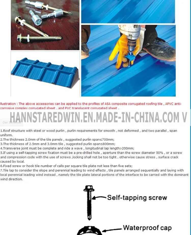 ASA Roofing Sheet Building Material Wall Panel Roof Tile