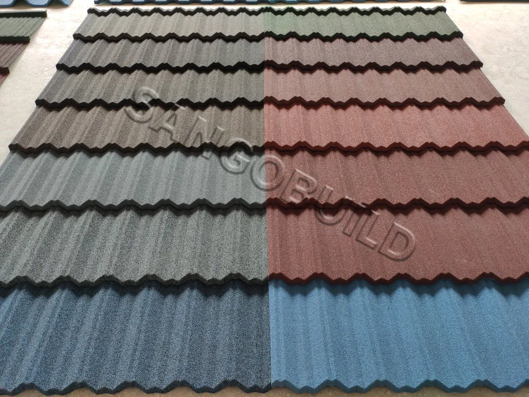 Asia Stone Coated Colour Steel Roofing Tiles Baldosa De Color Piedra Waterproofing 0.4 mm