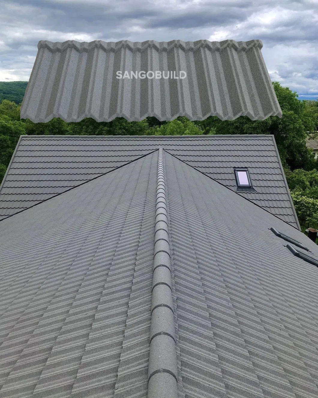 Asia Stone Coated Colour Steel Roofing Tiles Baldosa De Color Piedra Waterproofing 0.4 mm