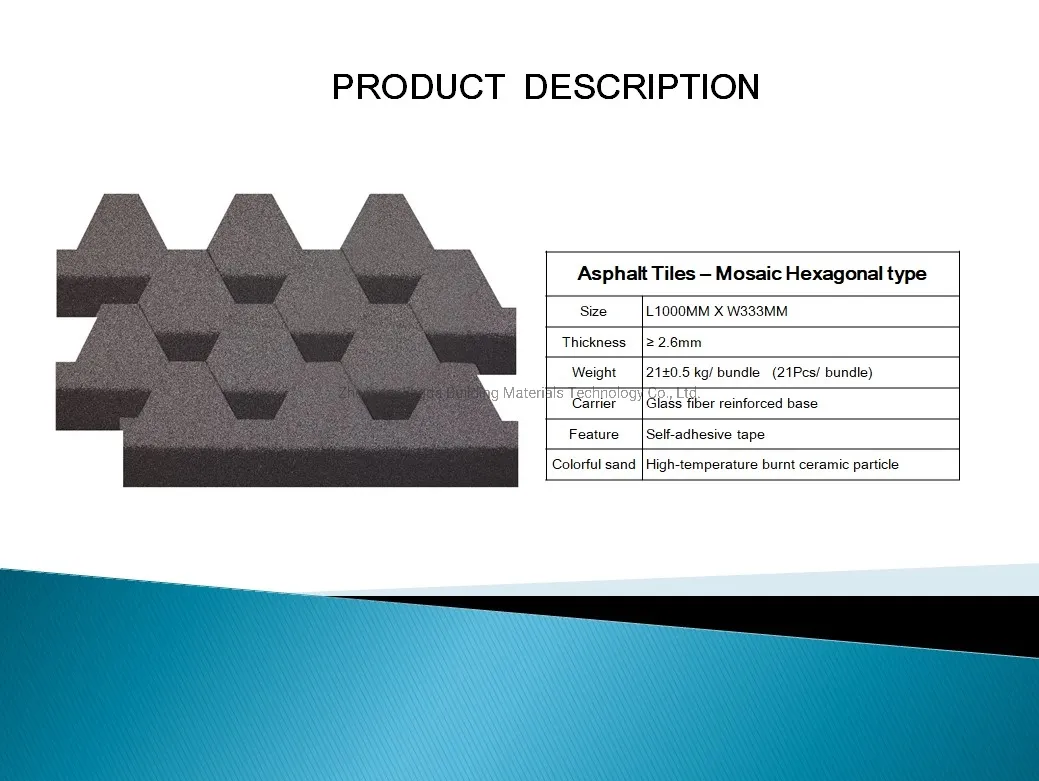 Asphalt Shingles 1000*333mm Building Materials Roofing Shingles