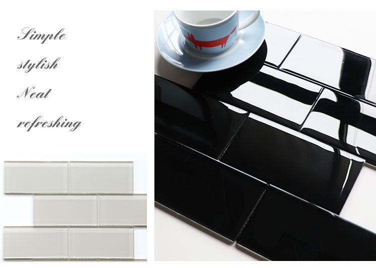 Bar Shop Background Decor Subway Glass Mosaic Tile in 300X300mm