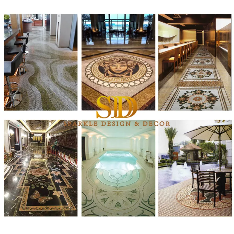 Beautiful Flora/Flower Marble Mosaic Murals Round Shape Marble Mosaic Medallion Inlays for Floor