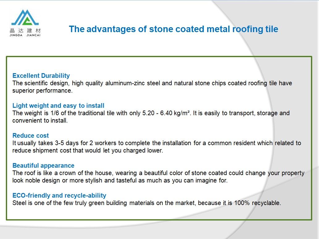 Bond Design China Stone Coated Steel Roofing Sheets Factory Cheap Material Metal Tudor Roof Tile