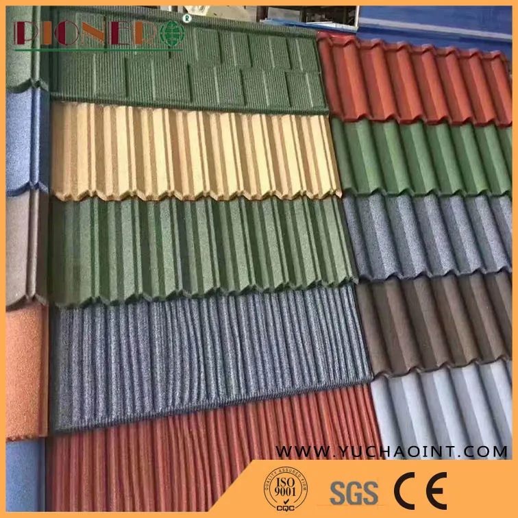 Building Material 1340X420mm Stone Coated Roofing Metal Bond Tile