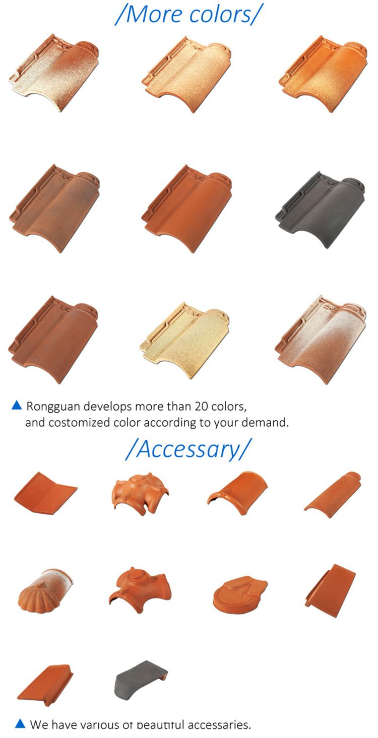 Buildings Roofing Materials Curved Roof Tiles Type Color Stone