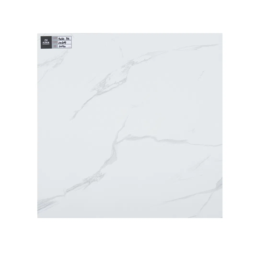 Cararra White Marble Looking Full Polished Glazed Porcelain Floor Tile for Home Decoration