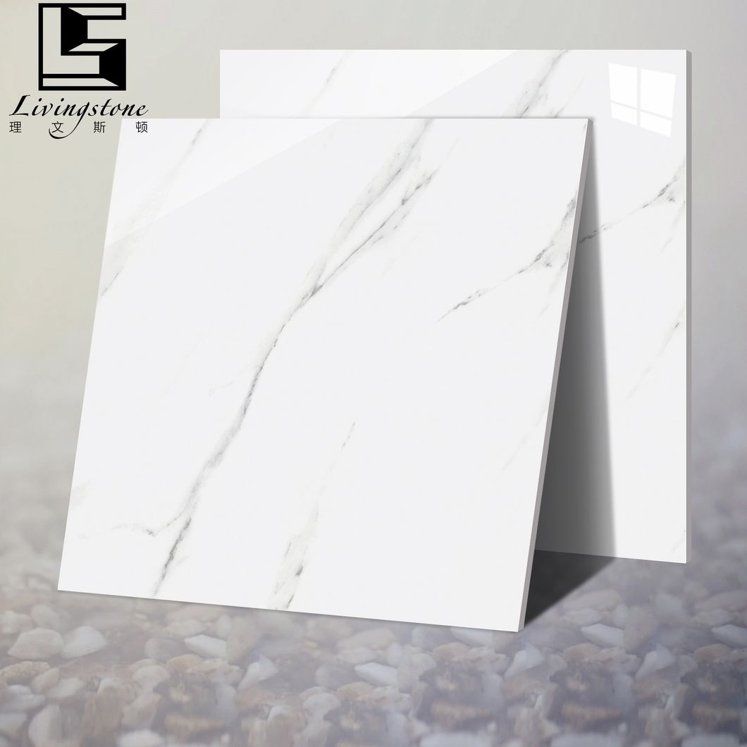 Cararra White Tile with Random Pattern