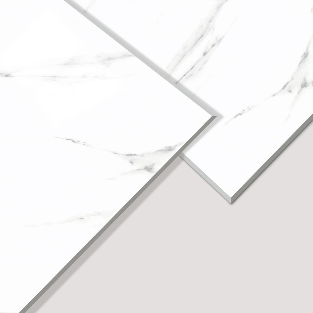 Cararra White Tile with Random Pattern