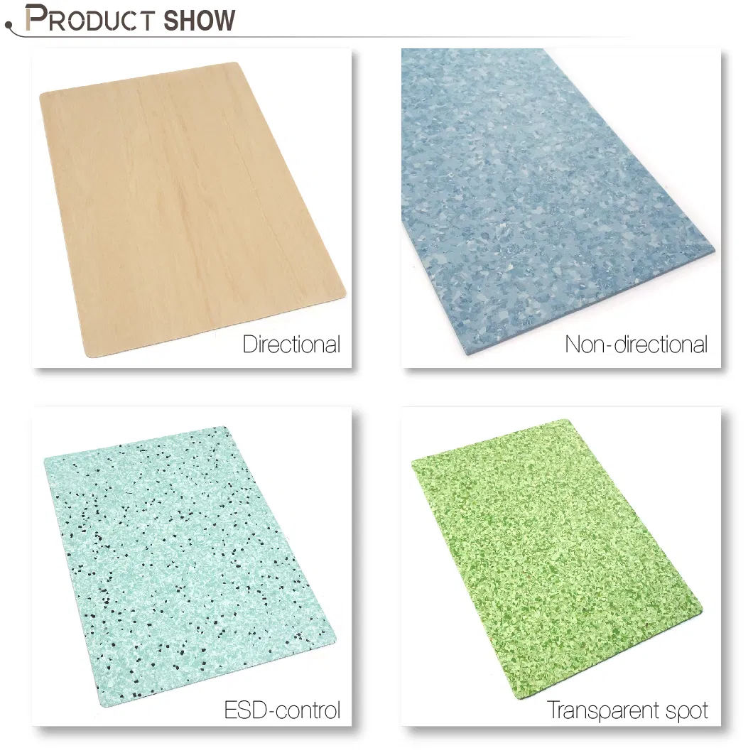 Cheap Homogeneous PVC Flooring Roll Hotel Floor Hospital Floor (HD7015)