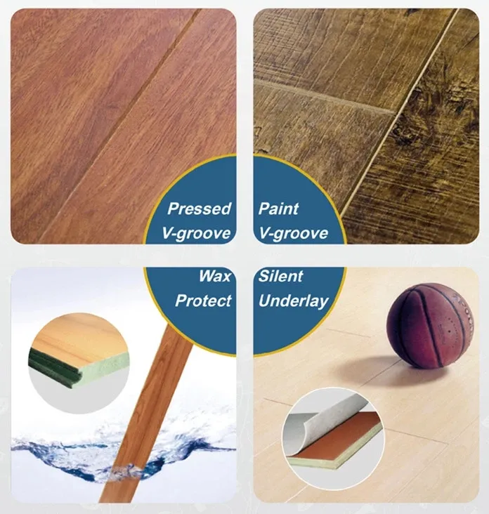 Cheap Wholesale Valinge Click Non Slip 8mm AC3 AC4 AC5 Walnut Laminate Flooring Factory Sale