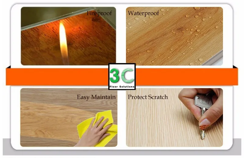 China Factory 6"X36" Dry Back PVC Floor Tile