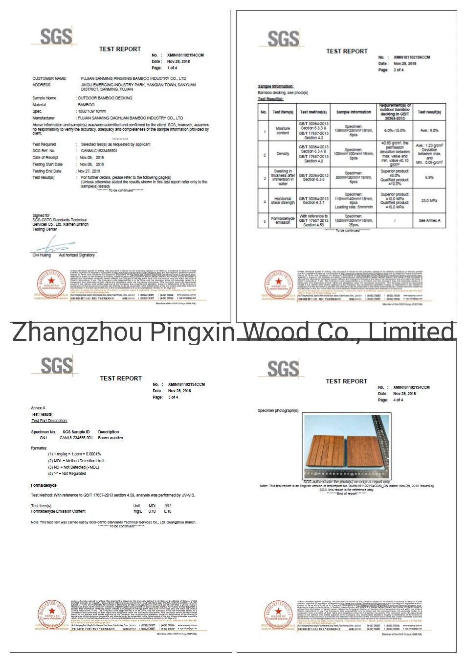 China Factory Direct Sale High Density and Resistance High Temperature Outside Bamboo Strand Woven Board.