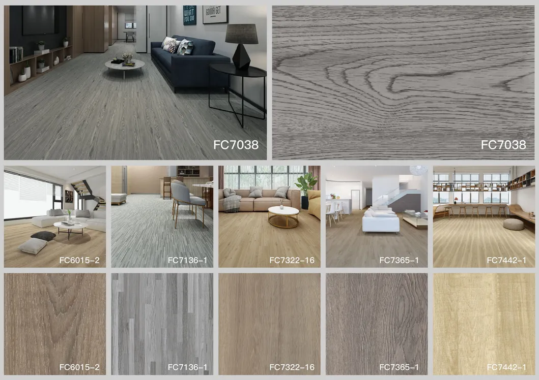 China Flooring Supplier Wholesale Wood Look Colorful Spc Vinyl Parquet Flooring