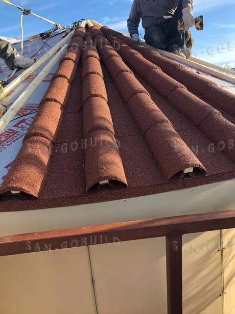 Cold Insulation Stone Coated Roofing Tilestypes of Cayman Islands1340*420mm Stone Coated Roofing
