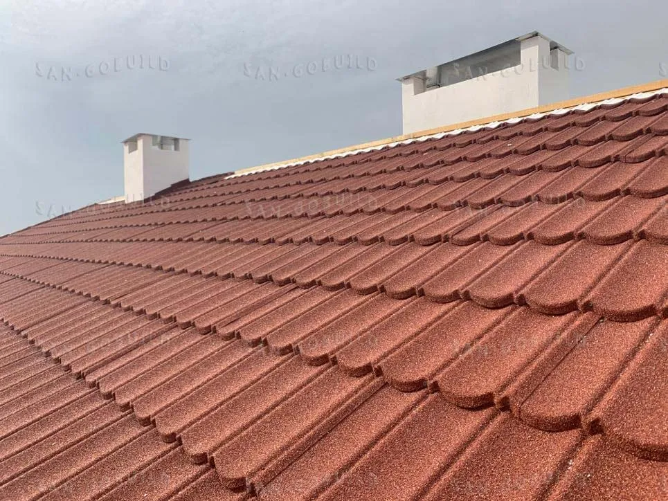 Cold Insulation Stone Coated Roofing Tilestypes of Cayman Islands1340*420mm Stone Coated Roofing