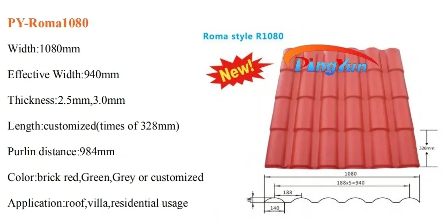 Colonial Roofing Tiles PVC UPVC Roof for Warehouse Factory Telhas PVC Roof Sheet
