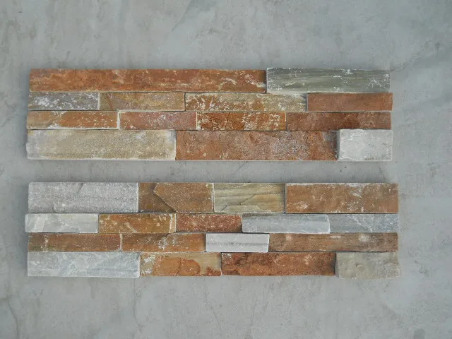 Colorful Slate and Quartize Stone Veneer Culture Stone for Wall