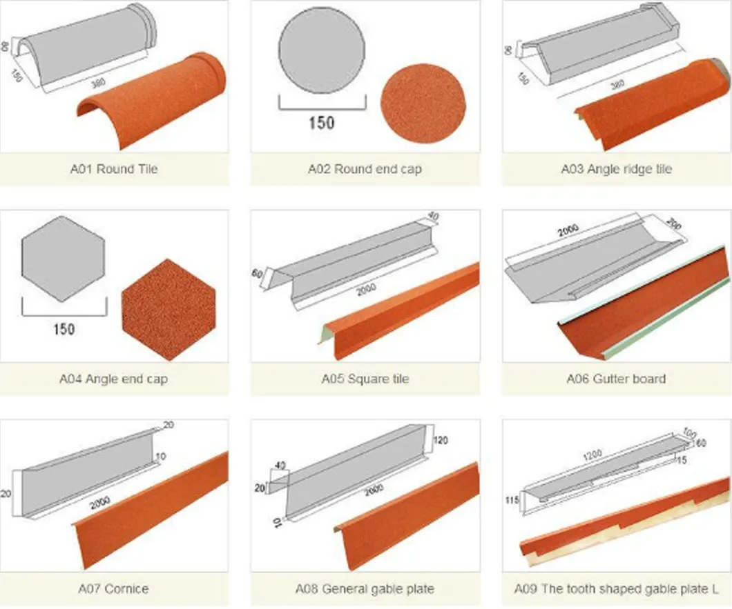 Colorful Stone Coated Metal Roofing Tile