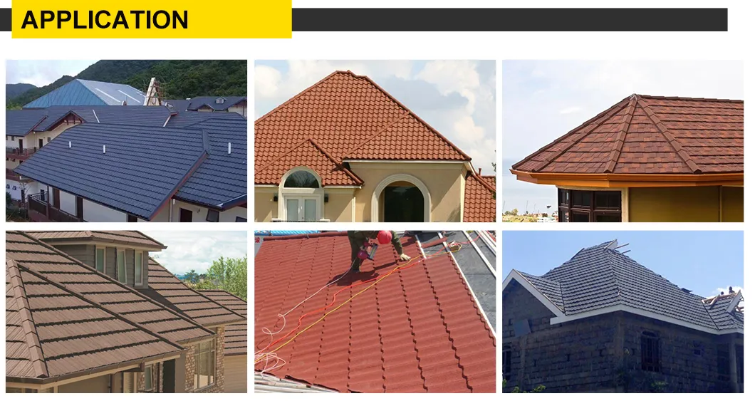 Coloured Classical Stone Coated Steel Roofing Tile Seven Wave Terracotta Roof Sheet Panels 1340*420mm