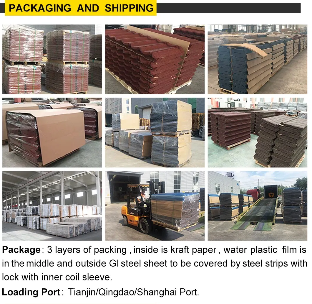 Coloured Classical Stone Coated Steel Roofing Tile Seven Wave Terracotta Roof Sheet Panels 1340*420mm