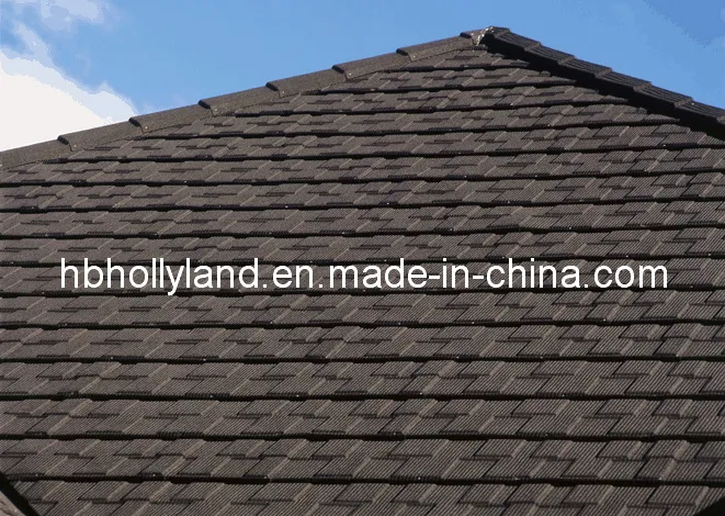 Corrugated Sheet Stone Chips Coated Metal Roofing Tile- Shingle Type