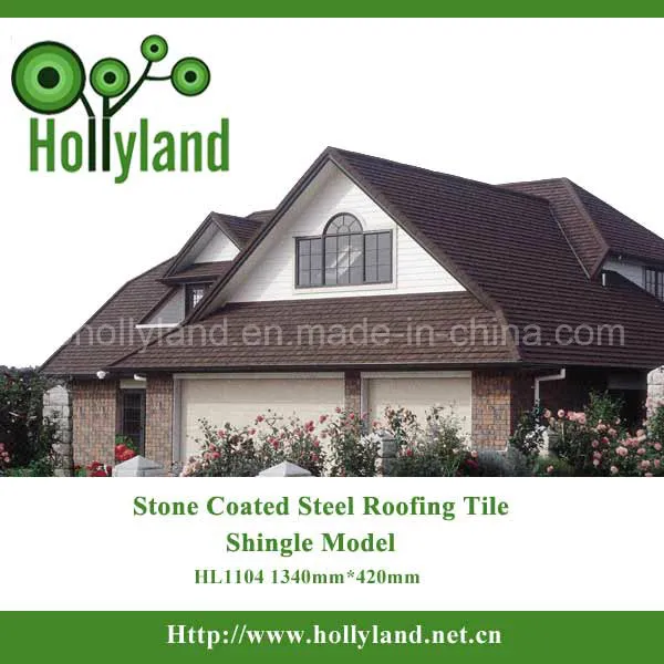 Corrugated Sheet Stone Chips Coated Metal Roofing Tile- Shingle Type