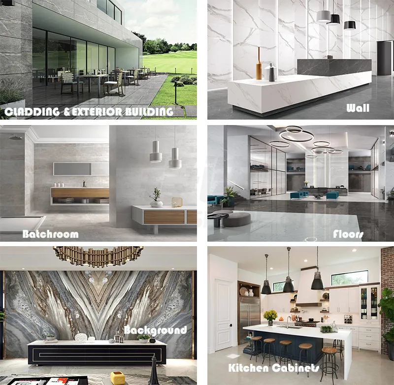 Countertop Croatia Gray Marble Marble Look Polished Porcelain Floor Wall Thin Tile 600X1200mm