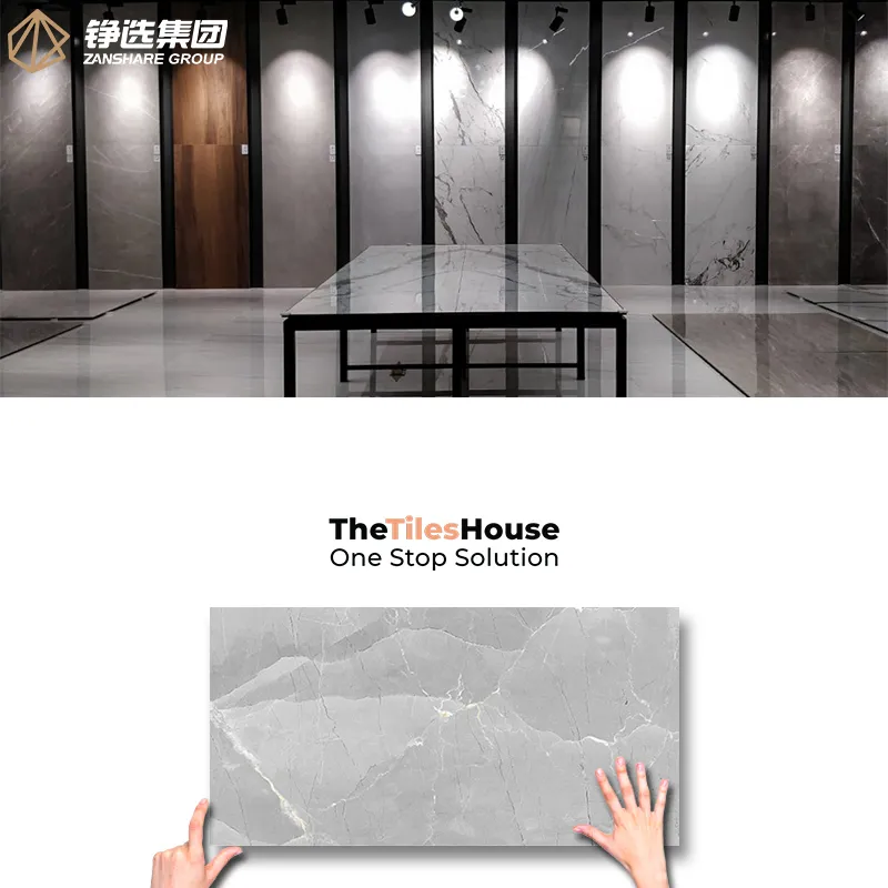 Countertop Croatia Gray Marble Marble Look Polished Porcelain Floor Wall Thin Tile 600X1200mm
