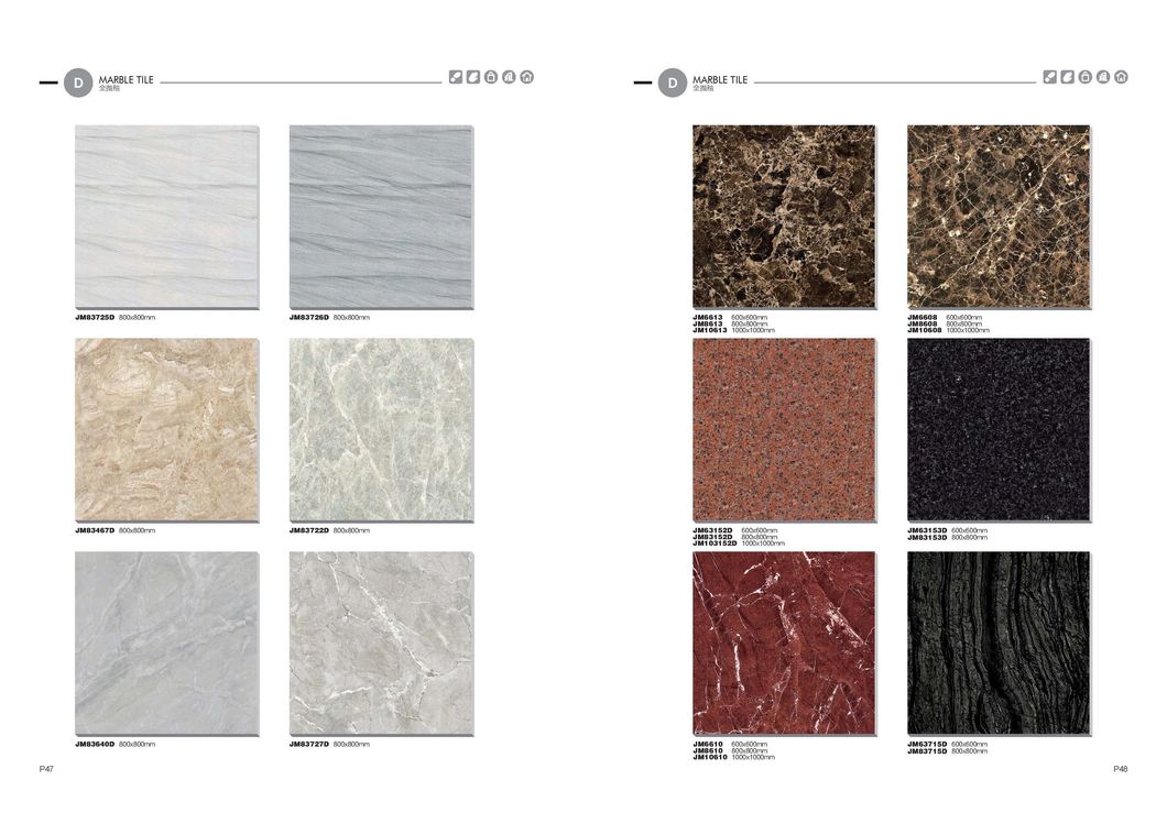 Discount 600X600 Building Material Wear-Resistant Black Porcelain Floor Marble and Stone Ceramic Tile (JM6615)