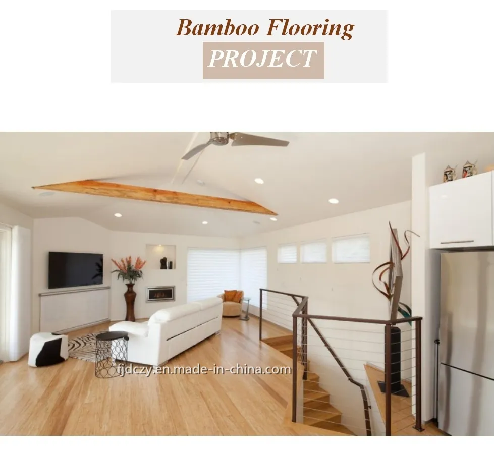 E0 Grade Home Decoration Kindergarden Bamboo Wooden Flooring Indoor Bamboo Floor