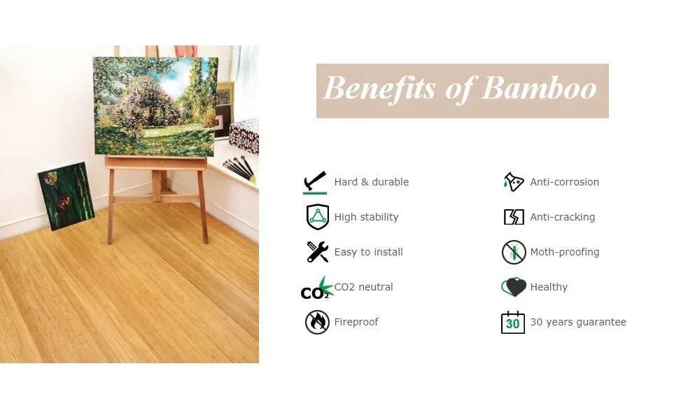 E0 Grade Home Decoration Kindergarden Bamboo Wooden Flooring Indoor Bamboo Floor