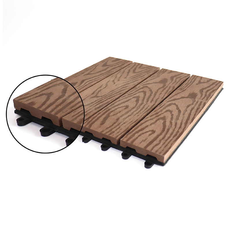 Eco-Friendly WPC Interlocking Decking Tiles Waterproof WPC Tile Decking Outdoor Composite DIY Tiles