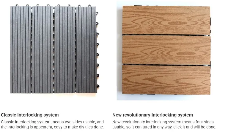 Eco-Friendly WPC Interlocking Decking Tiles Waterproof WPC Tile Decking Outdoor Composite DIY Tiles