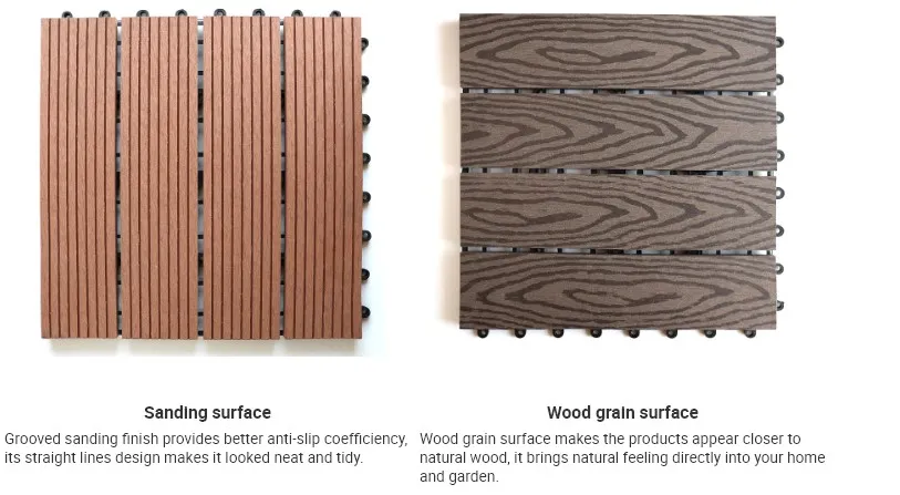 Eco-Friendly WPC Interlocking Decking Tiles Waterproof WPC Tile Decking Outdoor Composite DIY Tiles