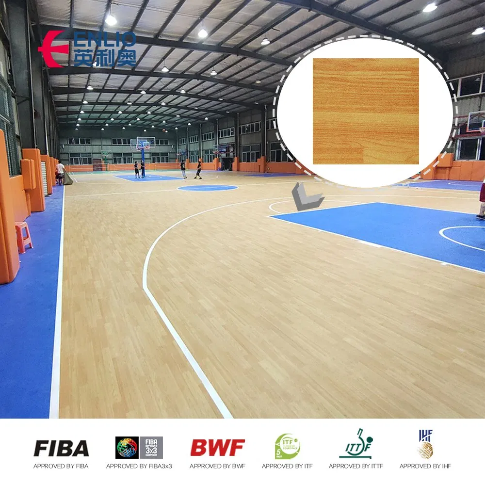 Enlio High End Fiba Approved Indoor PVC Basketball Sport Flooring