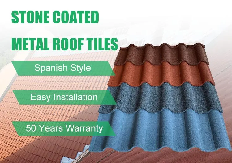 Europe Granite Chips Coated Alumzinc Steel Roof Tile Solar Panel Mabati Roofing 1340*420 mm