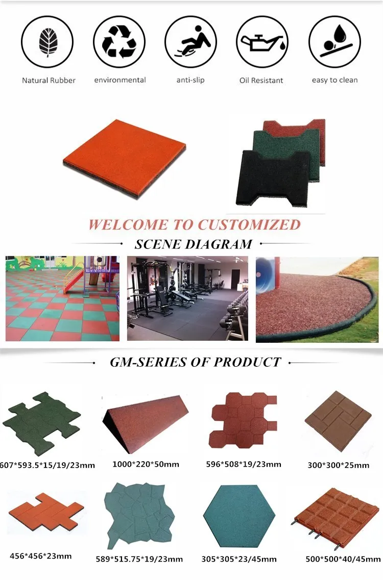 Factory Price Interlocking Colorful Outdoor Sports Rubber Floor Tile with En1177 Certificate