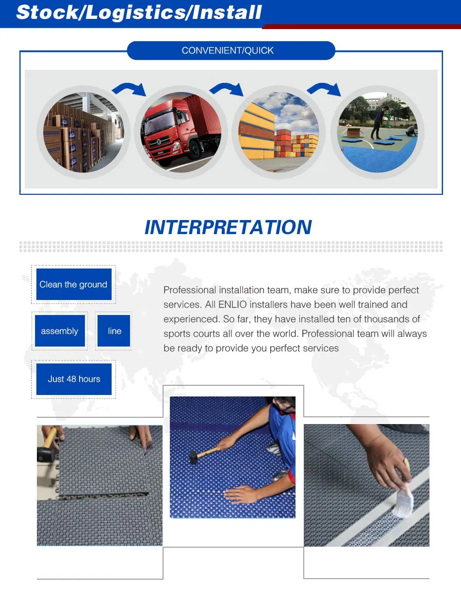 Fiba Basketball Flooring Interlocking Court Tile