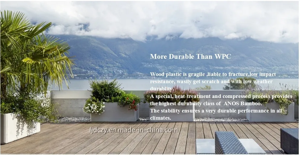 Fireproof (Bf1-S1) Waterproof Exterior Decking Outdoor Bamboor Composite Decking