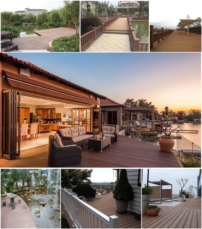 Fireproof WPC Wood Plastic Composite Solid Flooring for Outdoor Decking Board