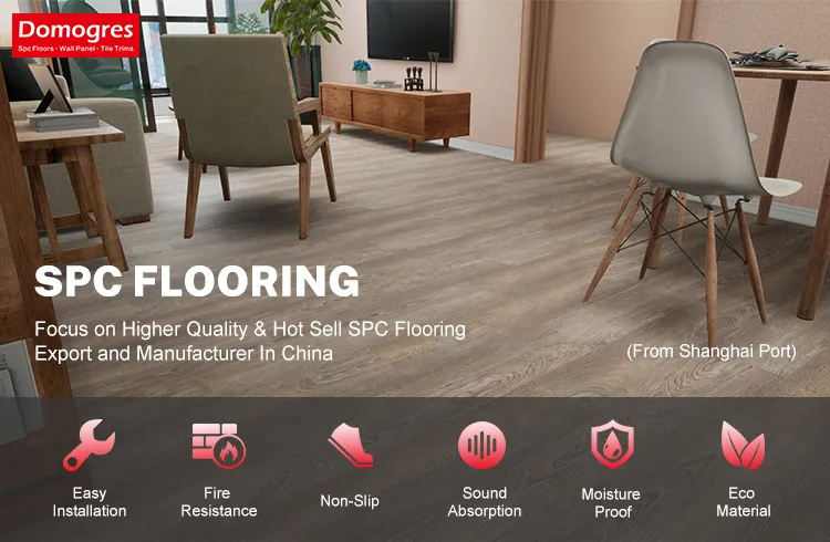 Floorscore Formaldehyde Free Uniclic Locking System Vinyl Plank Spc Flooring