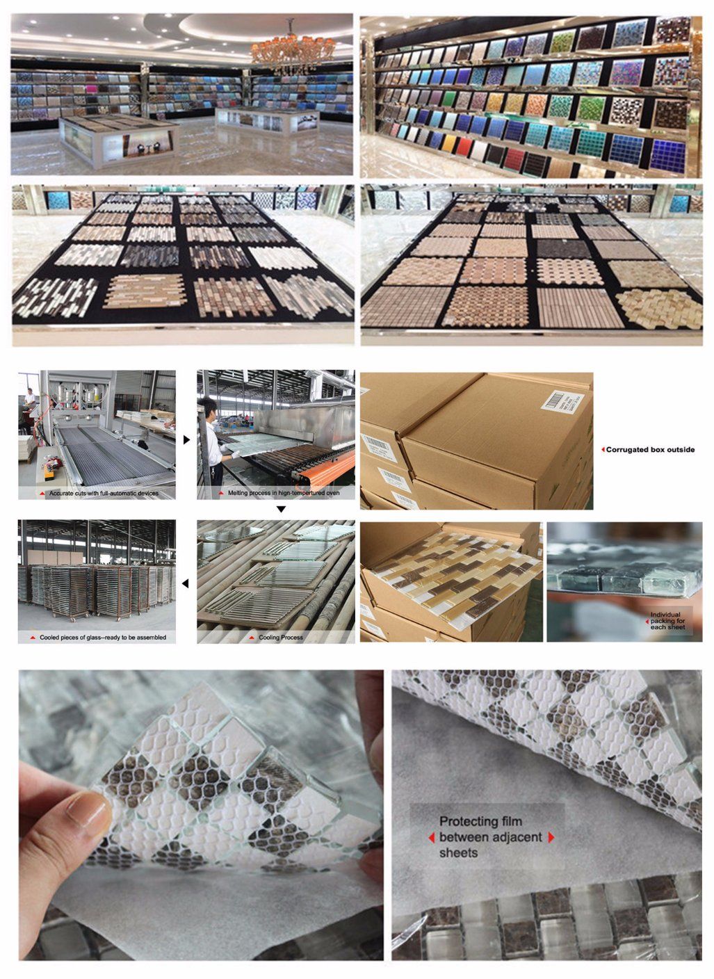 Foshan Manufacturer Crack Glass Mosaic Tiling for Interior Home (G815011)