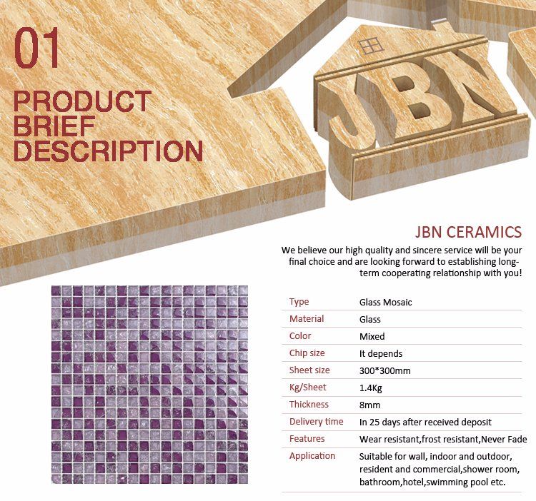 Foshan Manufacturer Crack Glass Mosaic Tiling for Interior Home (G815011)
