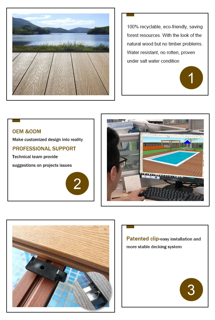 Foshan Mexytech Composite Wood Decking Oak Flooring for Outdoor Terrace Composite Traditional Classic Style
