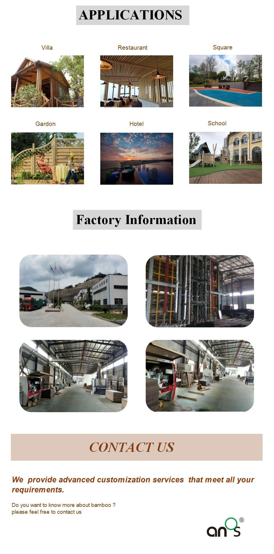 Freeze Resistant Outdoor Bamboo Wood Like Laminated Floors